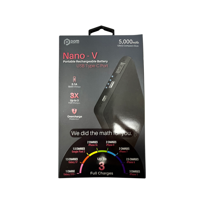 POM Nano-V 5000 mAh Portable Rechargeable Battery