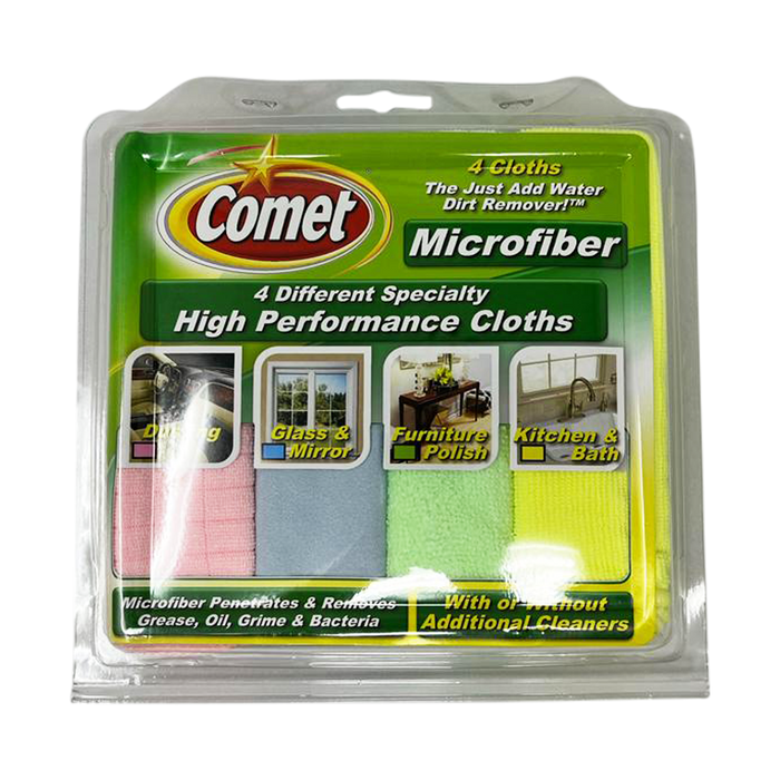 Comet High Performance Microfiber Cloths, Assorted
