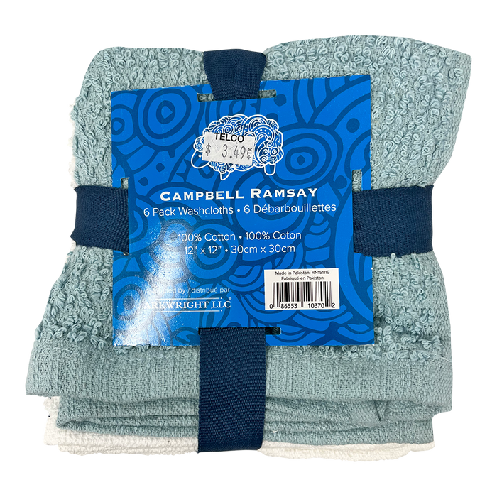 6-Pack Campbell Ramsay Washcloths - Arkwright Home
