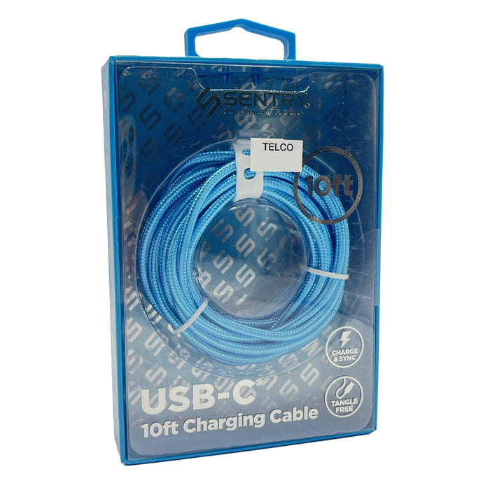 Sentry USB - C 10ft Charging Cable Blue